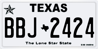 TX license plate BBJ2424