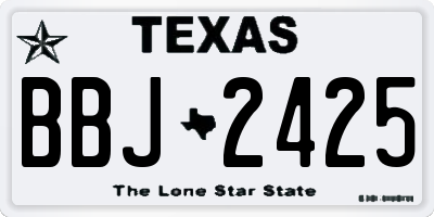TX license plate BBJ2425