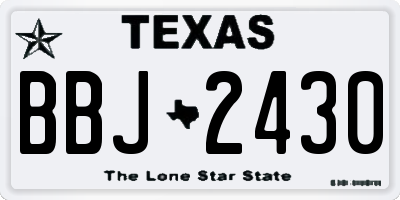 TX license plate BBJ2430