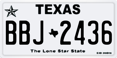 TX license plate BBJ2436