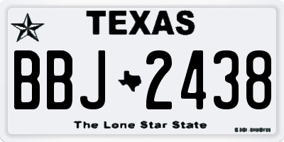 TX license plate BBJ2438