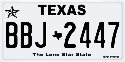 TX license plate BBJ2447