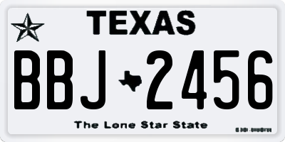 TX license plate BBJ2456