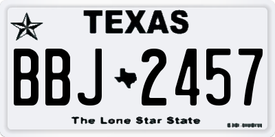 TX license plate BBJ2457