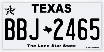 TX license plate BBJ2465