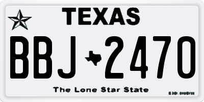 TX license plate BBJ2470
