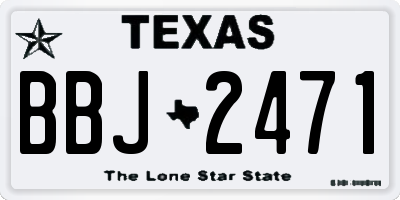 TX license plate BBJ2471