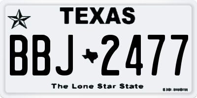 TX license plate BBJ2477
