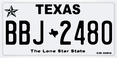 TX license plate BBJ2480