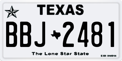 TX license plate BBJ2481