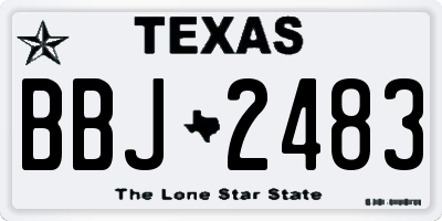 TX license plate BBJ2483