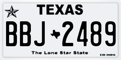 TX license plate BBJ2489