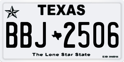 TX license plate BBJ2506