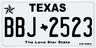 TX license plate BBJ2523