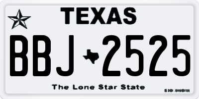 TX license plate BBJ2525
