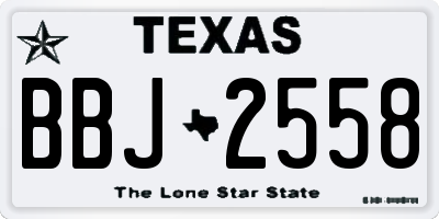 TX license plate BBJ2558