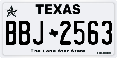TX license plate BBJ2563