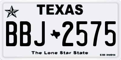 TX license plate BBJ2575