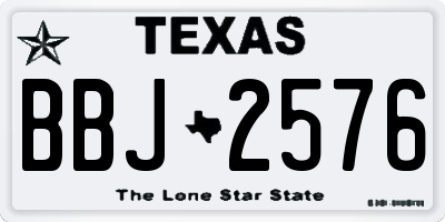 TX license plate BBJ2576