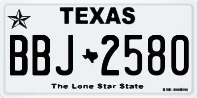 TX license plate BBJ2580