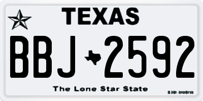 TX license plate BBJ2592