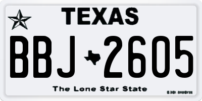 TX license plate BBJ2605