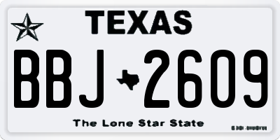 TX license plate BBJ2609