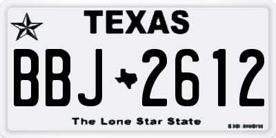 TX license plate BBJ2612