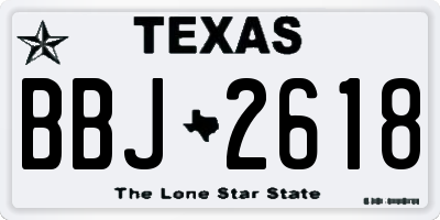 TX license plate BBJ2618