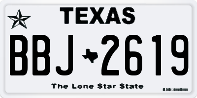 TX license plate BBJ2619