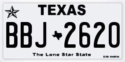 TX license plate BBJ2620
