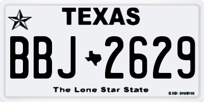 TX license plate BBJ2629