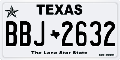 TX license plate BBJ2632