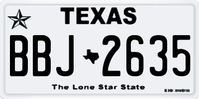 TX license plate BBJ2635