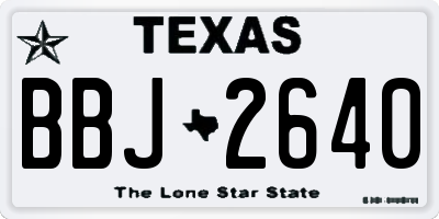 TX license plate BBJ2640