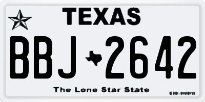 TX license plate BBJ2642