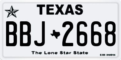 TX license plate BBJ2668