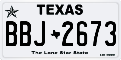 TX license plate BBJ2673