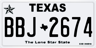 TX license plate BBJ2674