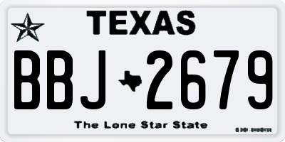TX license plate BBJ2679
