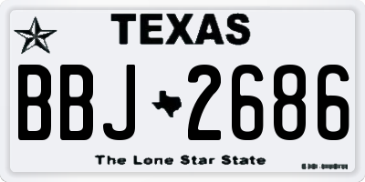 TX license plate BBJ2686