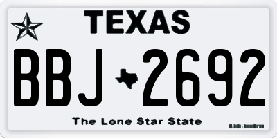 TX license plate BBJ2692