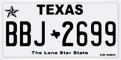 TX license plate BBJ2699