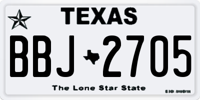 TX license plate BBJ2705