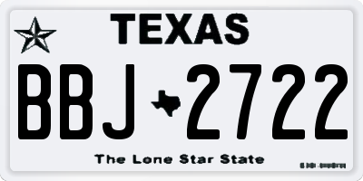 TX license plate BBJ2722