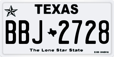 TX license plate BBJ2728