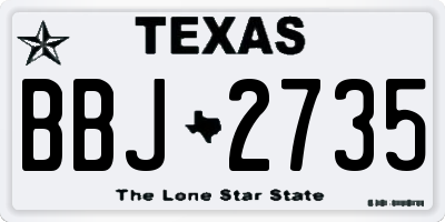 TX license plate BBJ2735