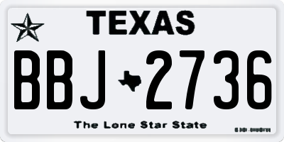 TX license plate BBJ2736