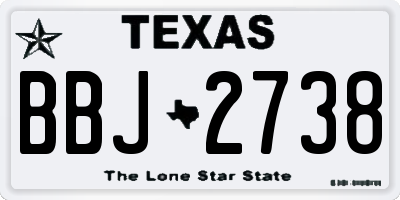 TX license plate BBJ2738