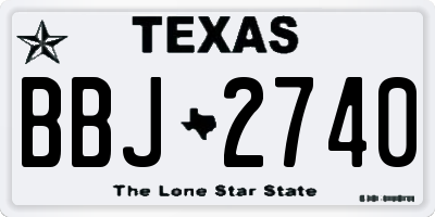 TX license plate BBJ2740